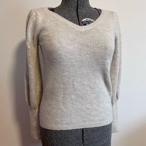 Rachel Parcell puff shoulder bishop sleeve Wool blend sweater